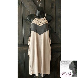 Perfect Peach Leopard Contrast Dress